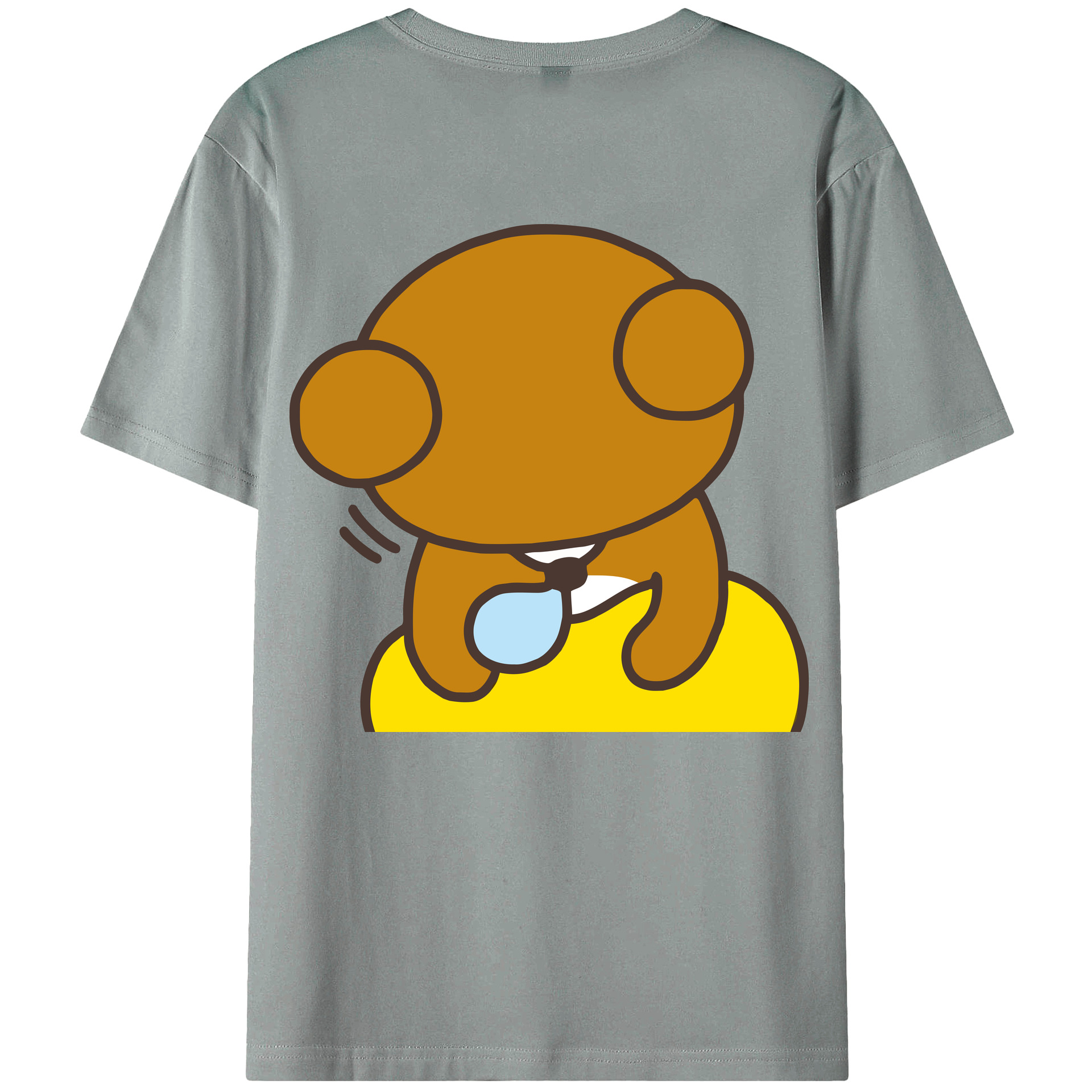 （画像用） リラックマ リラックマ キイロイトリ Rilakkuma Korilakkuma Kiiroitori 綿100％ メンズ半袖Tシャツ（バックプリント） 通気性